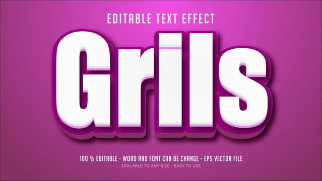 grils editable text effect