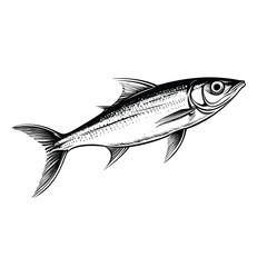 Hand Drawn Sketch Anchovy Fish Illustration
