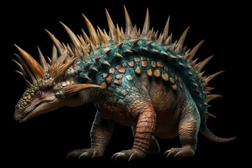a dinosaur with spikes on its back. Generative AI