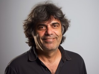 Fototapeta premium Happy european man in casual clothing against a neutral background