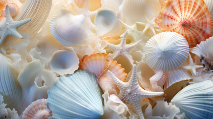 Creative concept of underwater life. Unusual inhabitants of the sea or ocean, macro closeup wallpaper.