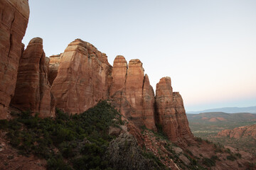 Rock Formations at Cathedral Rock in Sedona, Arizona at Sunrise