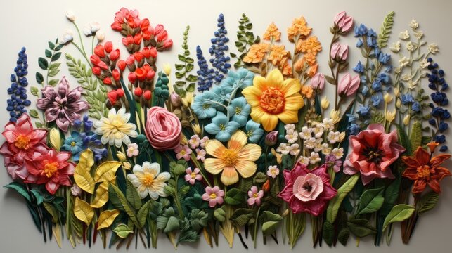 Colorful Floral Fabric Textiles; Web Background; Wallpaper