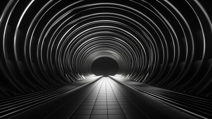 Abstract 3d wireframe futuristic geometric tunnel background