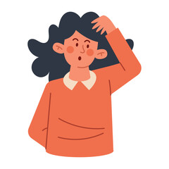 woman thinking illustration