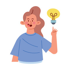 woman thinking with idea