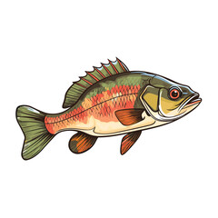 Hand Drawn Flat Color Fish Illustration