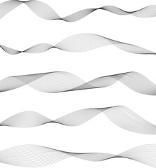 Wave abstract design element, wavy stripes, wave line art, isolated, vector