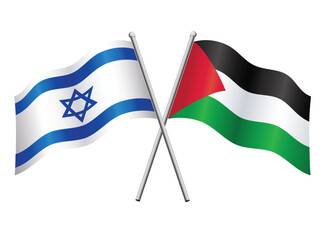 Israel and Palestine flags crossed