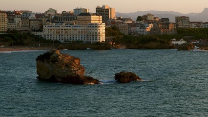 Fototapeta na wymiar Aerial view of Biarritz sea side