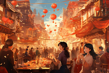 Lunar New Year festivities in China, An illustrative celebration