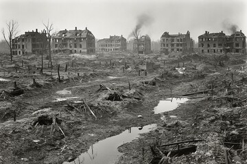 Devastation WWI. Generative AI