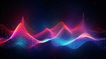 Abstract Digital Particle Wave Background - obrazy, fototapety, plakaty