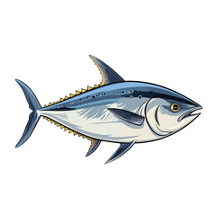 Obraz premium Hand Drawn Flat Color Tuna Fish Illustration