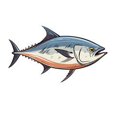 Fototapeta premium Hand Drawn Flat Color Tuna Fish Illustration