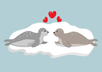 Vector be my valentine seals greeting card