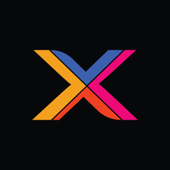 X sign logo design template