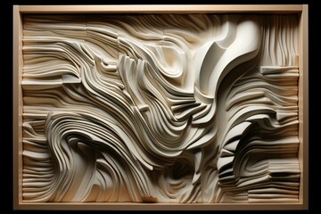 Abstract relief Aesthetically Pleasing Sculpture. Generative AI