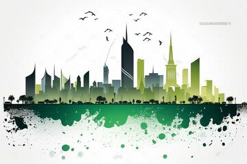 Riyadh skyline with cityscape silhouette, urban landmarks, and an urban background. Generative AI