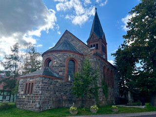 The Evangelical village church Köpernitz is a neo-Romanesque hall church in Köpernitz, a district...