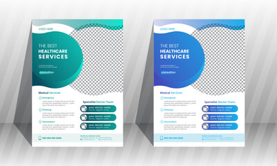 Modern Medical Healthcare Flyer  template  design  best color combinations.
