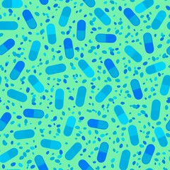Medicine pills seamless doctors care pattern for wrapping paper and linens and fabrics and medicaments packaging