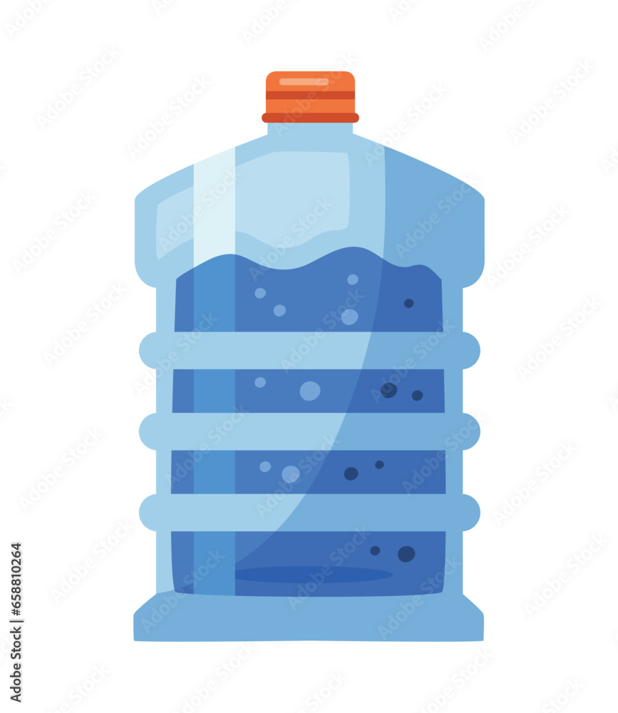 Poster bottle gallon with orange cap