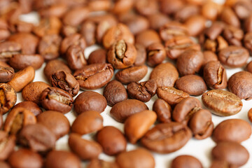 Roasted coffee beans. background. 