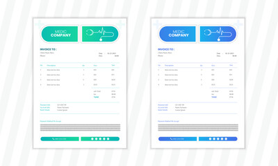 Invoice minimal design template. Bill form business invoice accounting