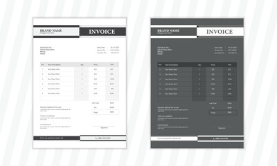 Fototapeta na wymiar Invoice minimal design template. Bill form business invoice accounting