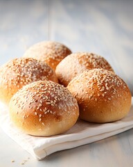 Bread Rolls with selective focus and with space for text
