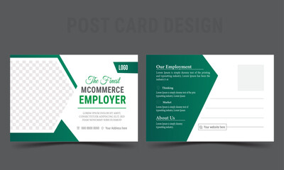Corporate amazing and modern postcard design. stylish corporate postcard design postal cards. Greetings from postcard vector template 