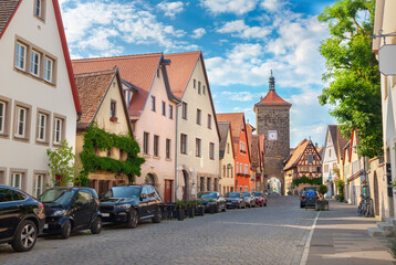Obraz premium Street of a Rothenburg ob der Tauber