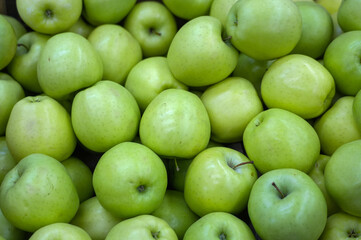 fresh green apple as fruit background