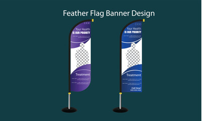 Medical Feather Flag Template Design
