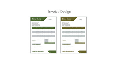 Business invoice stationery design payment agreement design template 