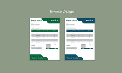 Invoice minimal design template. Bill form business invoice accounting