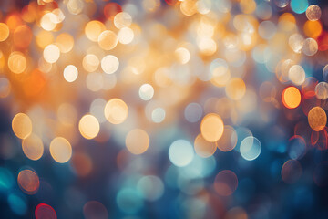 Fototapeta premium Multicolored glittery lights bokeh. Abstract Christmas background.