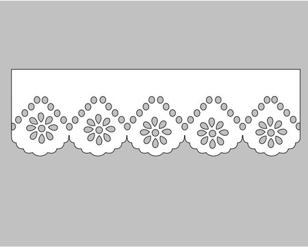 vintage lace cotton vector Decorative ornament for border of fabric Stylized texture of embroidery, imitation satin stitch. Abstract background texture ornamental style. Seamless design collar	
