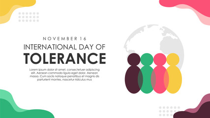 world tolerance day banner template vector