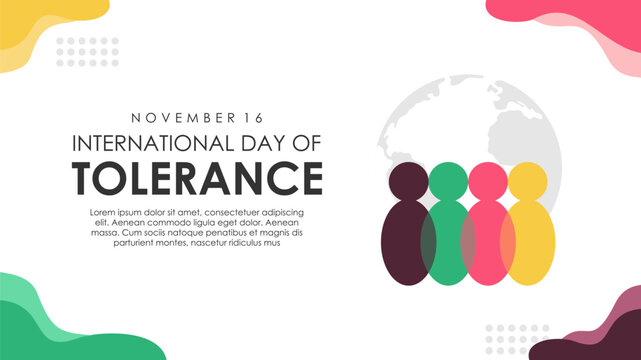 world tolerance day banner template vector