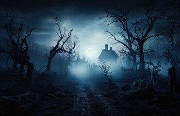 spooky halloween landscape