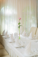 table set for an event party