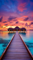 Fototapeta premium tropical paradise maldives style huts. 