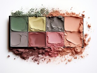 Vibrant Eyeshadow Palette on White Background