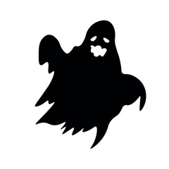 Creepy ghost on white background