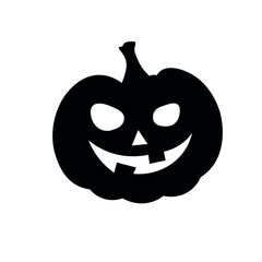 Scary Halloween pumpkin on white background