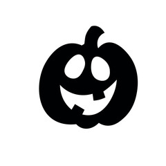 Scary Halloween pumpkin on white background