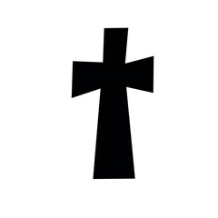 Black cross on white background