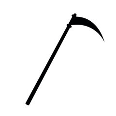 Scythe for Halloween on white background